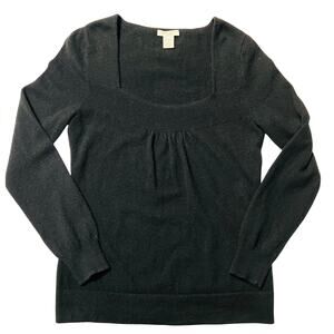 Vertical Design 100% 2-Ply Cashmere Sweater – Black – Women’s Size L